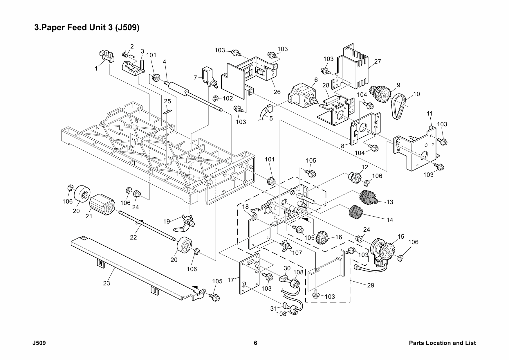 RICOH Options J509 Paper-Feed-Unit-TK2000 Parts Catalog PDF download-3